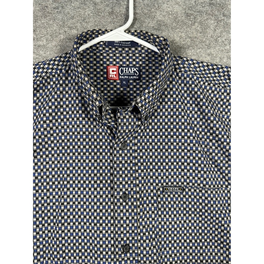 CHAPS‎ Ralph Lauren Mens XL Button Down Shirt Long Sleeve Patterned Casual